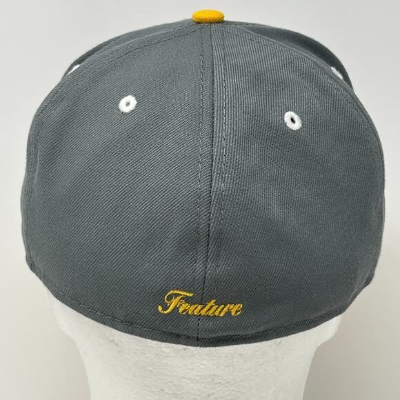 Feature Hat Baseball Cap Spellout New Era 59Fifty Streetwear Gray Fitted 7 3/8 - Picture 3 of 11